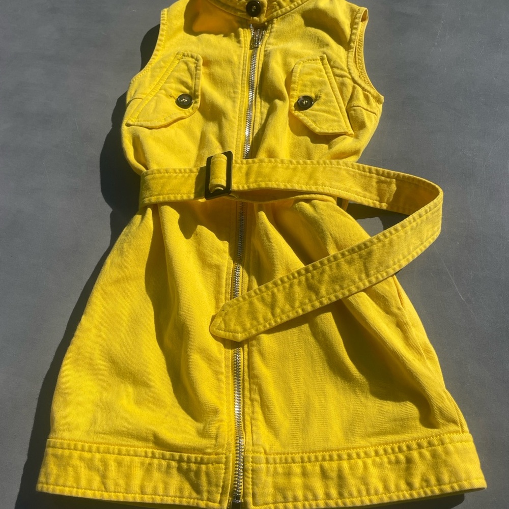 DSquared2 Girls Yellow Denim Dress Size 6Y